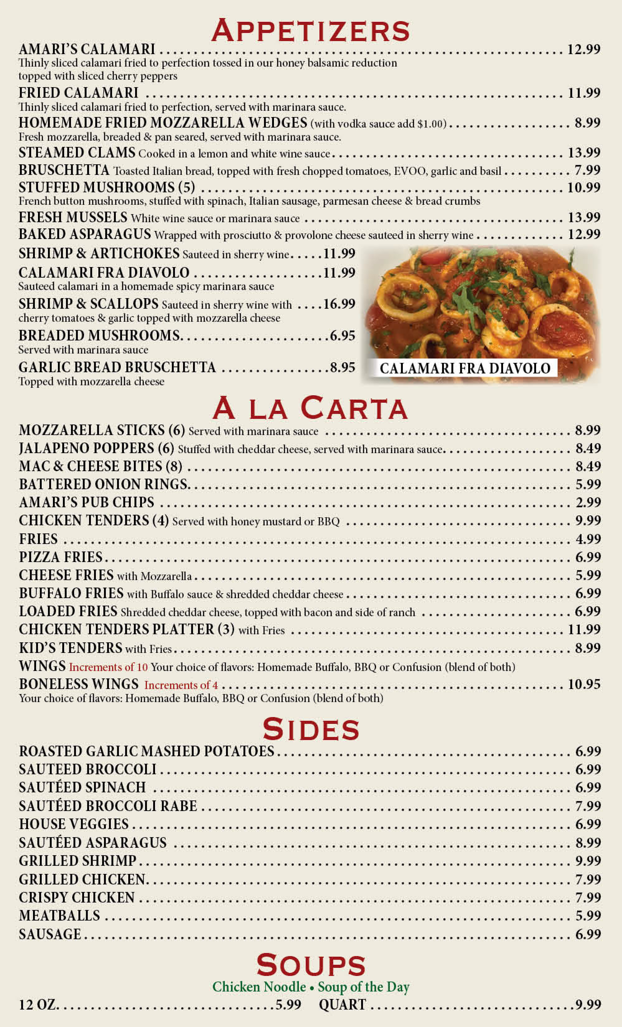 Appetizers - Sides - Soup